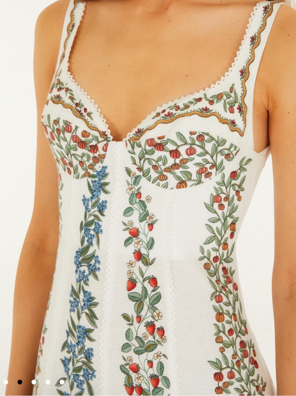 FARM Rio Cream fruit floral print sleeveless Maxi Dress - Picture 10 of 12